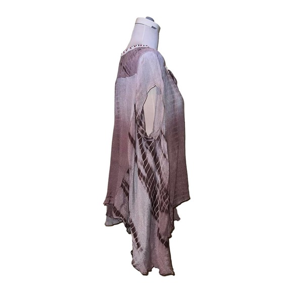 Letarte Handmade Silk Beaded Blouse Size Medium - Picture 2 of 6